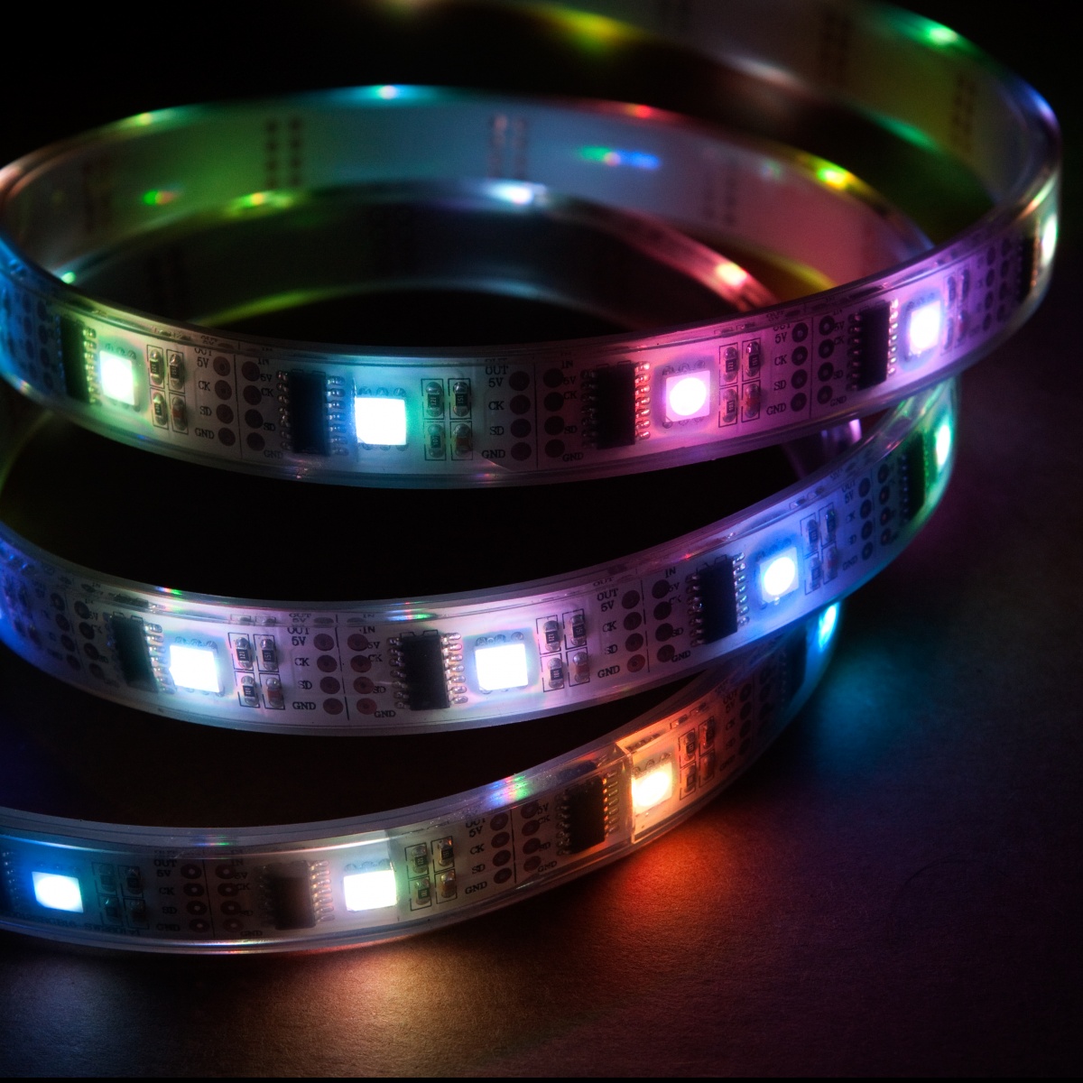 Nooelec - 5m Addressable 24-Bit RGB LED Strip, Waterproof, WS2801, Pixels per Meter - Components