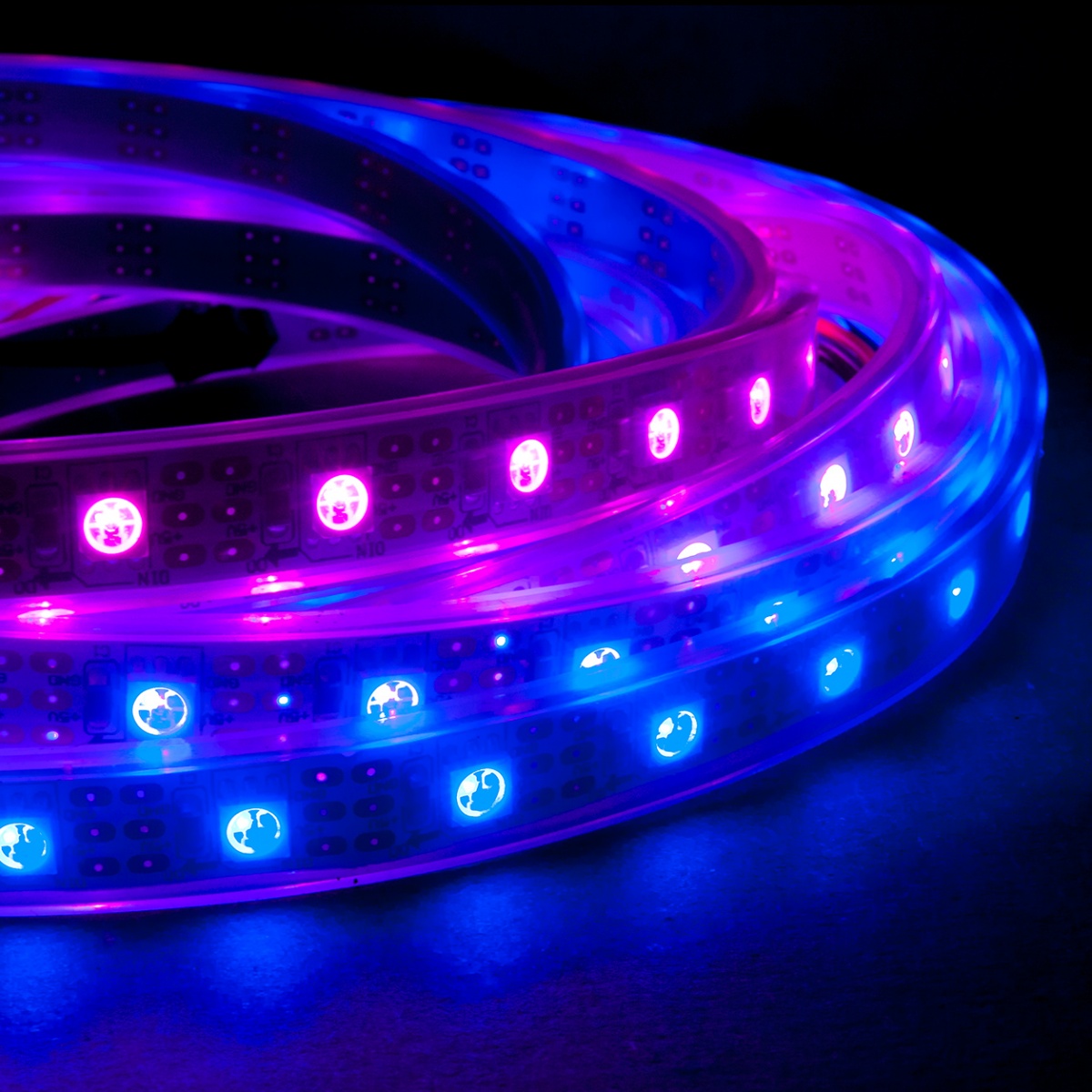 Nooelec - 1m Addressable 24-Bit RGB LED Strip, IP68 Waterproof, WS2812B  (WS2811), 60 Pixels per Meter