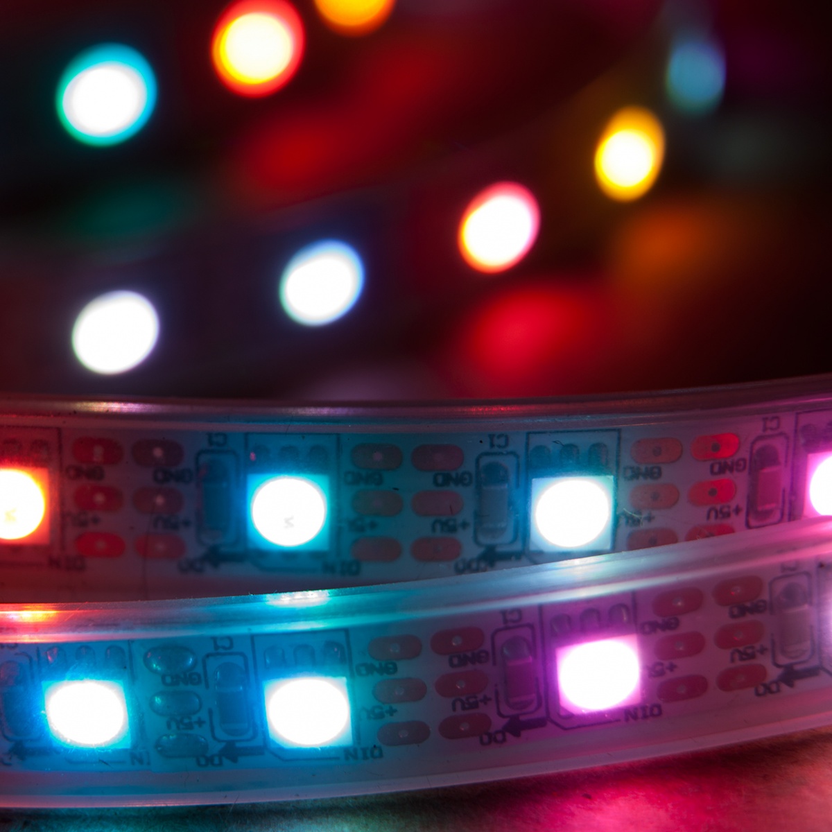 Nooelec - 1m Addressable 24-Bit RGB LED Strip, IP68 Waterproof, WS2812B ...