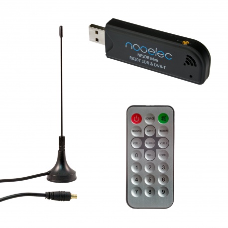 Nooelec NESDR Mini SDR & DVB-T USB Stick (RTL2832 + R820T) w/ Antenna and Remote Control