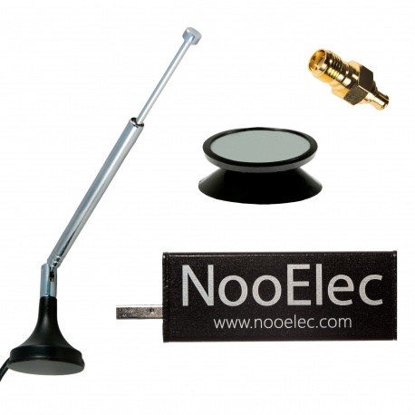 Nooelec NESDR Mini 2+ Al - 0.5PPM TCXO USB RTL-SDR Receiver (RTL2832 + R820T2) w/ Antenna and Accessories, Installed in Aluminum Enclosure