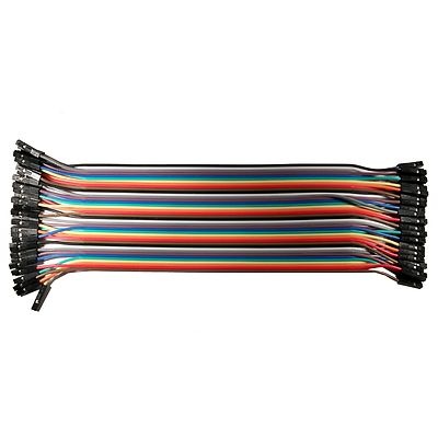 Female to Female Jumper Wire (Multicolor, 20cm Length) - 40 Pack