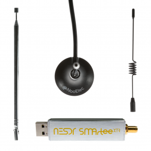 Nooelec NESDR SMArTee XTR Bundle - Premium RTL-SDR w/ Extended Tuning Range, Aluminum Enclosure, Bias Tee, 0.5PPM TCXO, SMA Input & 3 Antennas
