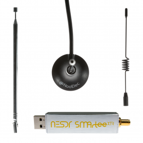 Nooelec  NESDR SMArTee XTR Bundle - Premium RTL-SDR w/ Extended Tuning Range, Aluminum Enclosure, Bias Tee, 0.5PPM TCXO, SMA Input & 3 Antennas