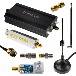 Nooelec NESDR SMArt XTR HF Bundle: 300Hz-2.3GHz Software Defined Radio Set for LF/HF/UHF/VHF. Includes NESDR SMArt XTR RTL-SDR, Ham It Up Plus v2 Upconverter, 3 Antennas, Balun, Adapters