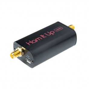 Ham It Up Nano - Tiny HF Upconverter w/ Black Enclosure, TCXO, & Bias-Tee Power Support