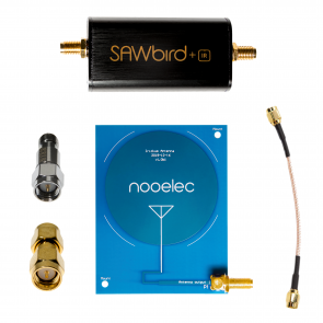 1620MHz Active Iridium Antenna Bundle - Includes SAWbird+ IR LNA & Filter Module, High Gain (3.1dBi) 1620MHz Patch Antenna, SMA DC Block, Cables & Adapters