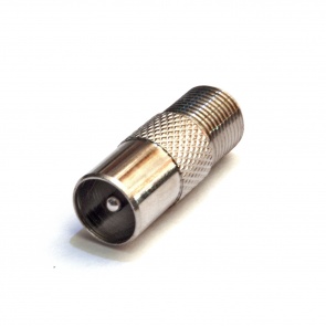 Male Belling-Lee (PAL TV Aerial) to Female F-connector Adapter